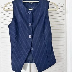 PrettyLittleThing Navy Pinstripe Vest